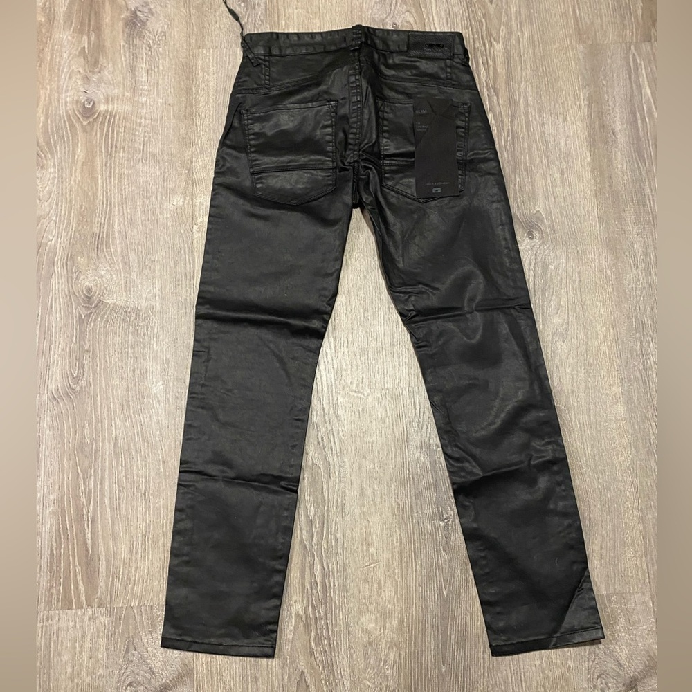 Jack & Jones Boys Black Skinny Jeans Purple Label Coated Cotton 28x29 - Picture 6 of 11